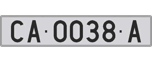 CA0038A matricula larga