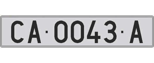 CA0043A matricula larga