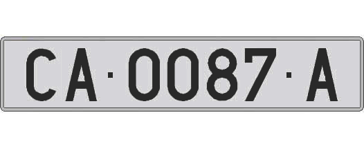CA0087A matricula larga