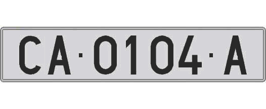 CA0104A matricula larga