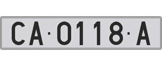 CA0118A matricula larga