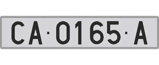 CA0165A matricula larga