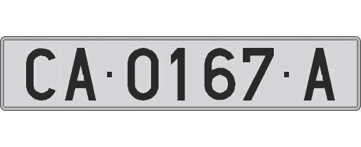 CA0167A matricula larga
