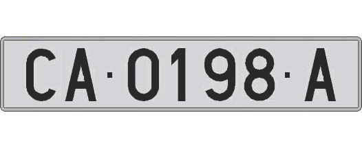 CA0198A matricula larga