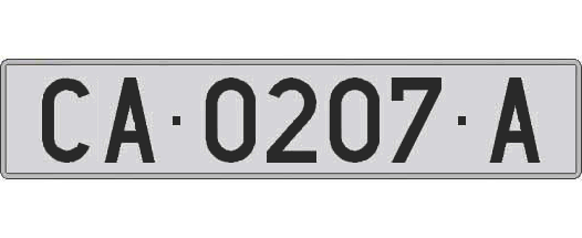 CA0207A matricula larga