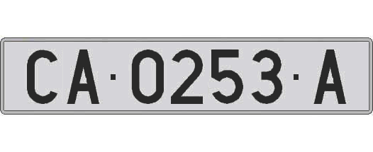 CA0253A matricula larga