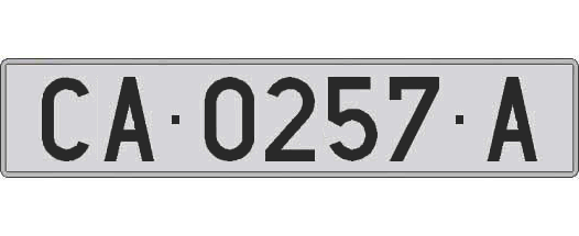 CA0257A matricula larga
