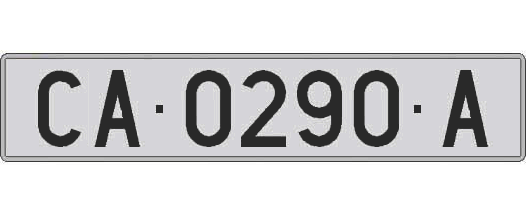 CA0290A matricula larga