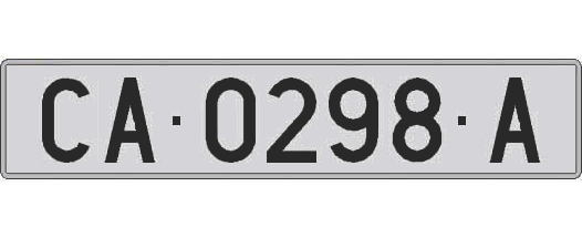 CA0298A matricula larga