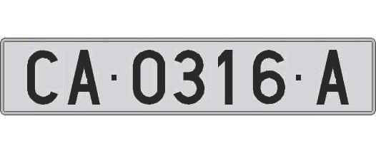 CA0316A matricula larga