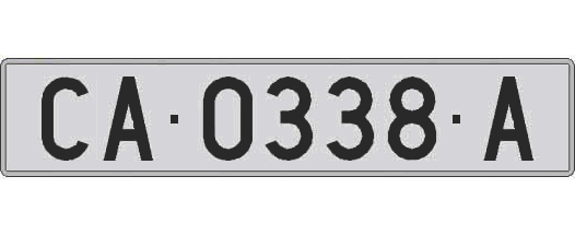 CA0338A matricula larga