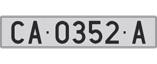 CA0352A matricula larga