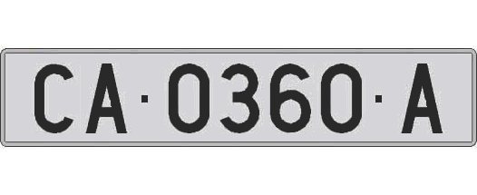 CA0360A matricula larga
