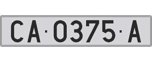 CA0375A matricula larga