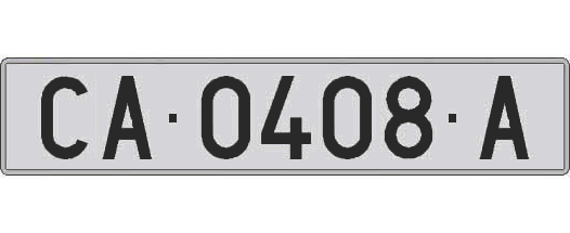 CA0408A matricula larga
