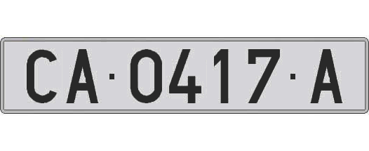 CA0417A matricula larga