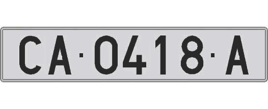 CA0418A matricula larga