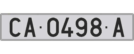 CA0498A matricula larga