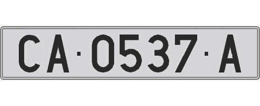 CA0537A matricula larga