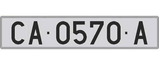 CA0570A matricula larga