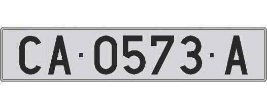 CA0573A matricula larga
