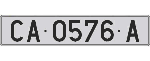 CA0576A matricula larga