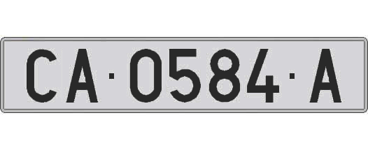 CA0584A matricula larga