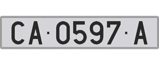 CA0597A matricula larga