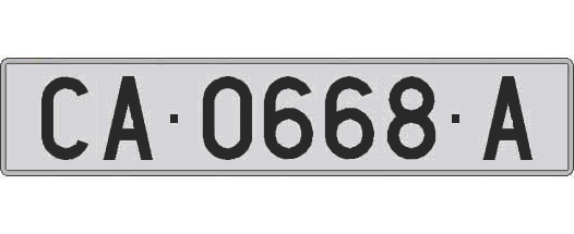CA0668A matricula larga