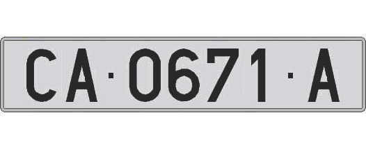 CA0671A matricula larga