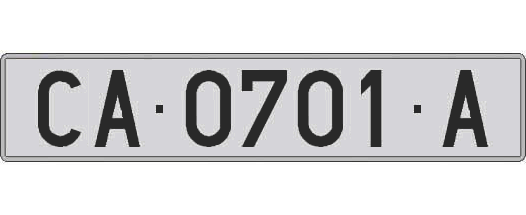 CA0701A matricula larga