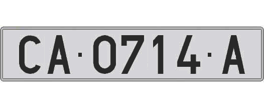 CA0714A matricula larga