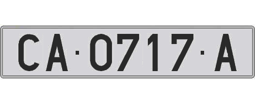 CA0717A matricula larga