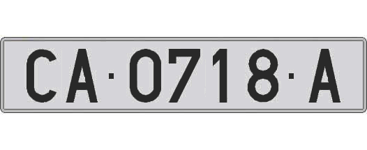 CA0718A matricula larga