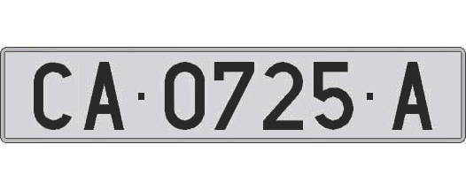 CA0725A matricula larga