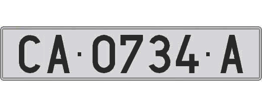 CA0734A matricula larga