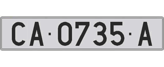 CA0735A matricula larga