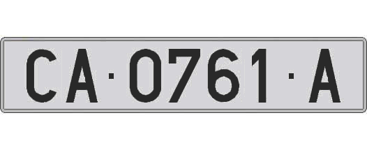 CA0761A matricula larga