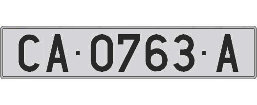 CA0763A matricula larga