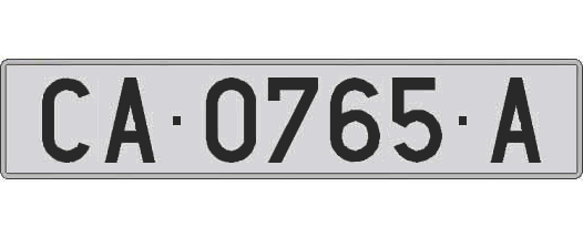 CA0765A matricula larga