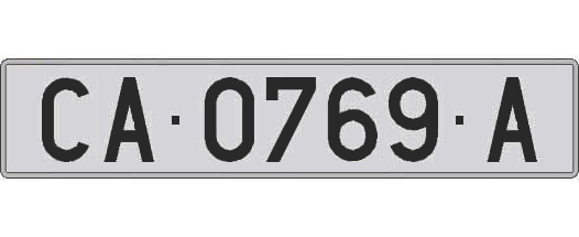 CA0769A matricula larga