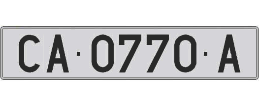 CA0770A matricula larga