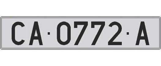 CA0772A matricula larga