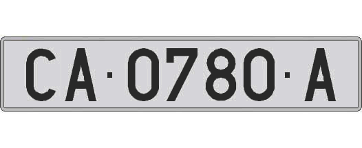 CA0780A matricula larga