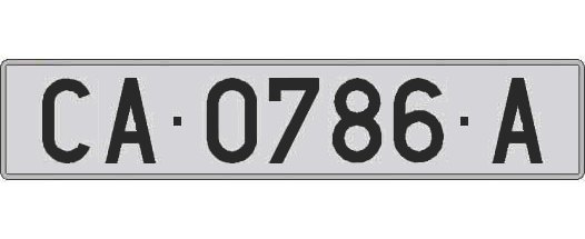 CA0786A matricula larga