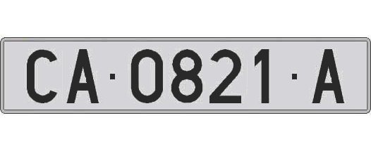 CA0821A matricula larga