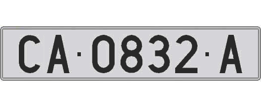 CA0832A matricula larga