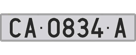 CA0834A matricula larga