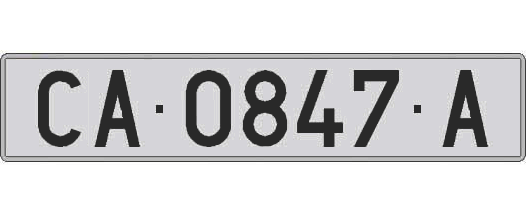 CA0847A matricula larga