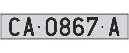 CA0867A matricula larga